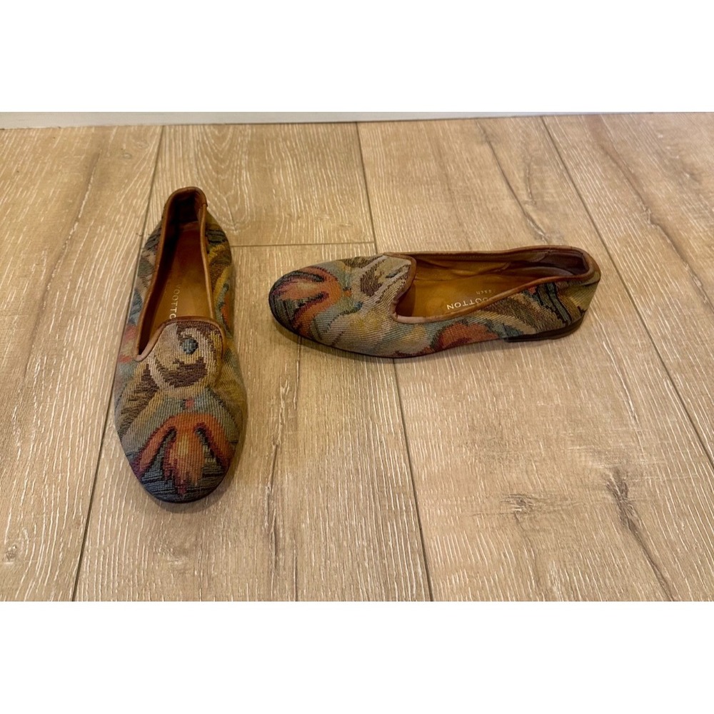 Vtg Stubbs & Wootton Needlepoint Tapestry Flats Loafers Sz 6.5 VAULTED $550 RARE